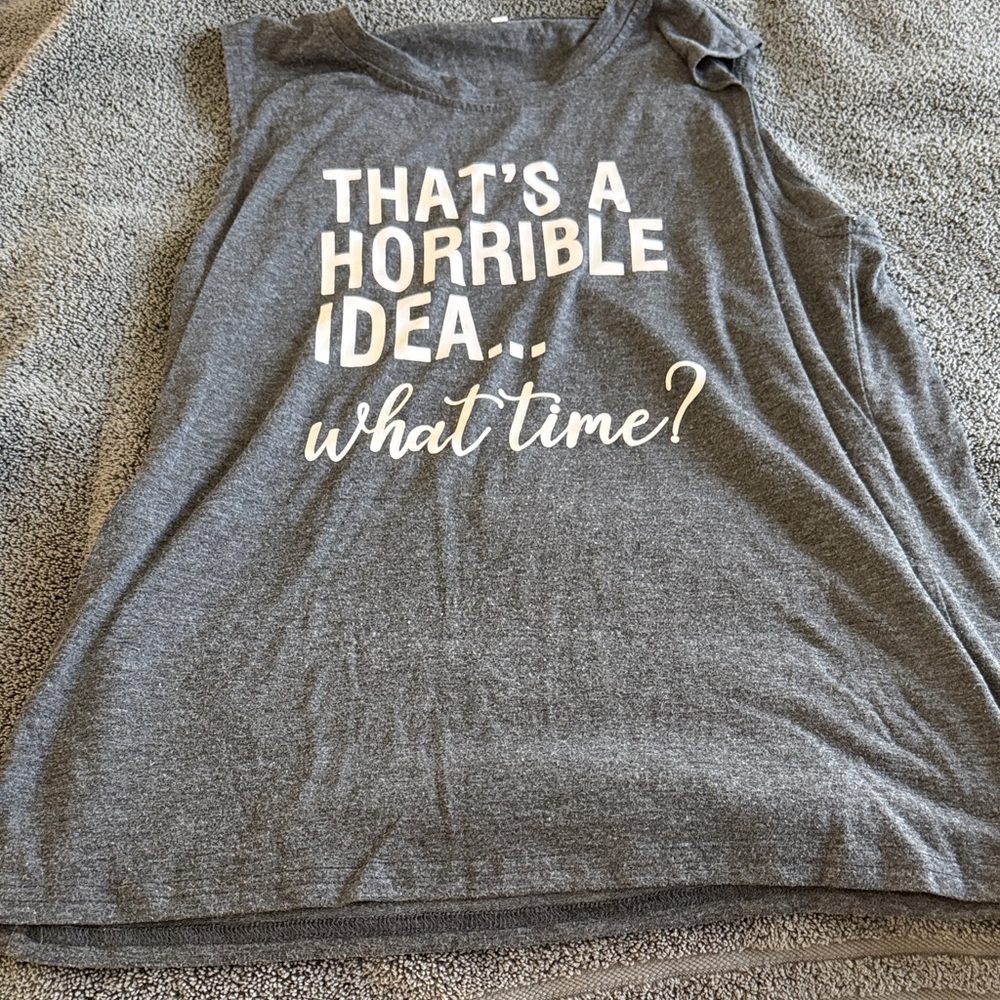 Gray Graphic Tank Top